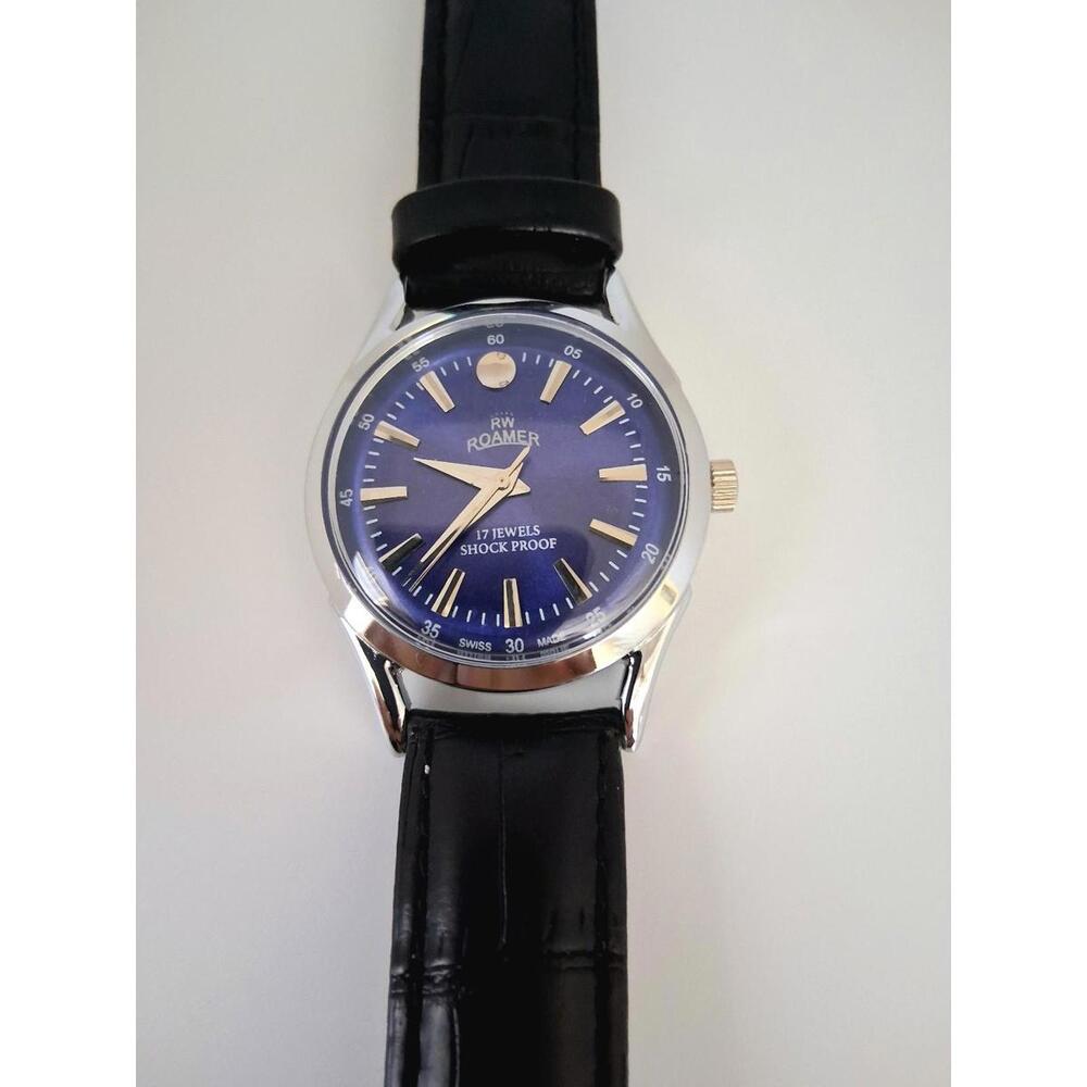Vintage Roamer Men's Leather Mechanical Watch RARE - Picture 5 of 7